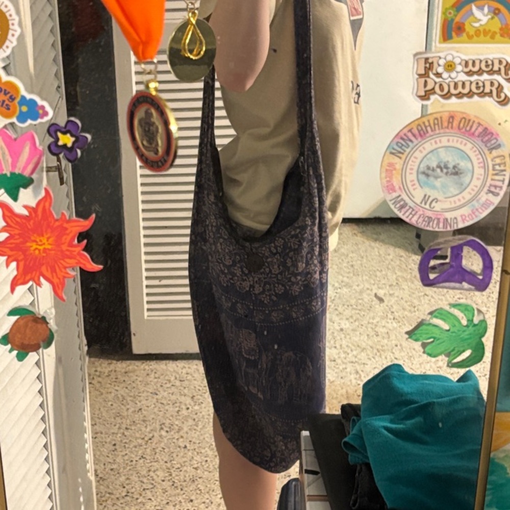 Hippie Rose Navy and Beige Patterned Bag